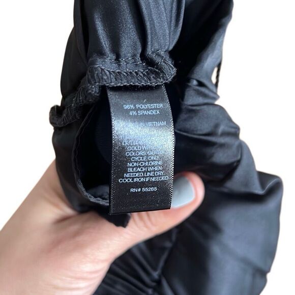 Express Satin Tassel Drawstring Pull On Jogger Pants Black Size Small - Picture 6 of 7